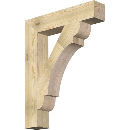 Ekena Millwork Olympic Block Rough Sawn Bracket, Douglas Fir, 6"W x 32"D x 40"H BKT06X32X40OLY05RDF